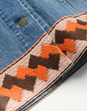 Gonna In Denim Con Bordi In Jacquard