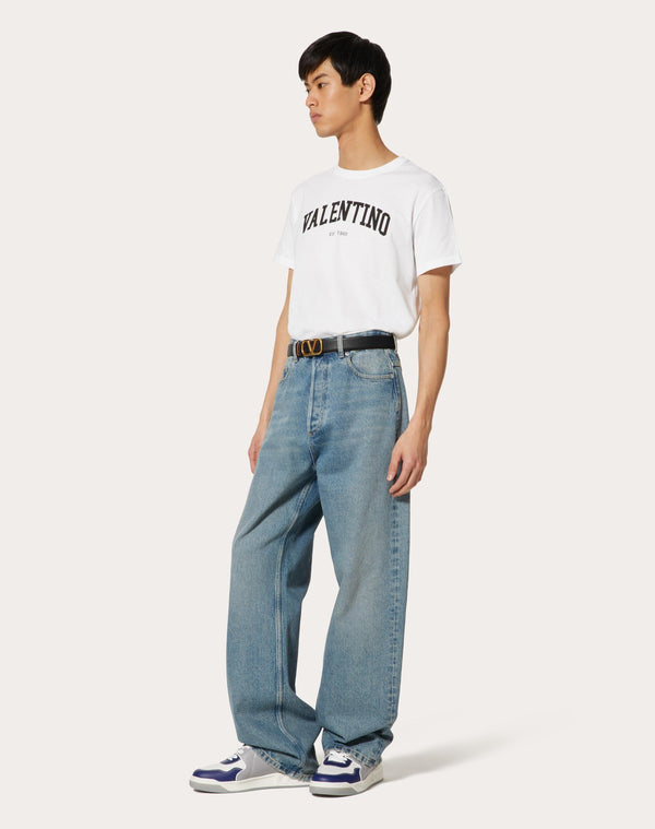 T-Shirt In Cotone Con Stampa Valentino