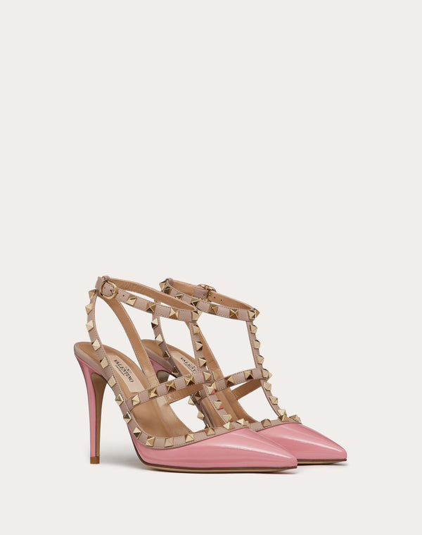 Décolleté Rockstud In Vernice Con Cinturini 100Mm