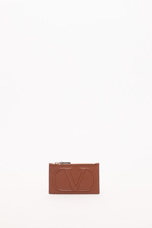 PORTACARTE CON ZIP VLOGO WALK IN VITELLO