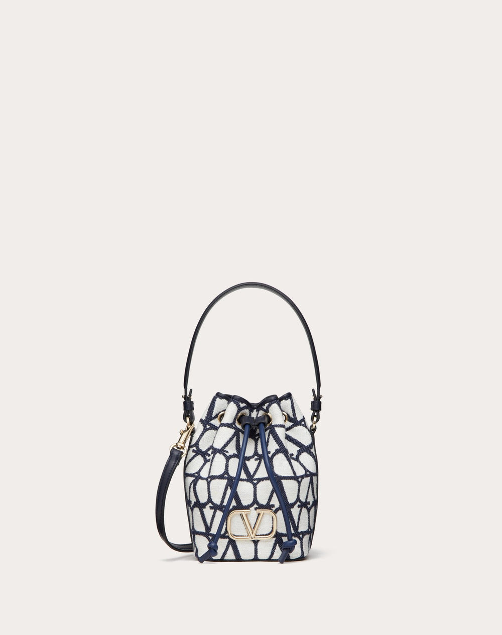 Mini Borsa A Secchiello Vlogo Signature In Cotone Toile Iconographe