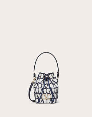 Mini Borsa A Secchiello Vlogo Signature In Cotone Toile Iconographe