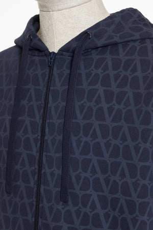 Felpa In Cotone Con Cappuccio, Zip E Stampa Toile Iconographe