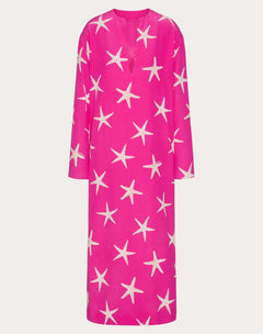 Abito Midi In Crepe De Chine Starfish 