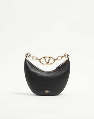 Mini Hobo Vlogo Moon Bag  In Vitello Granato Con Catena