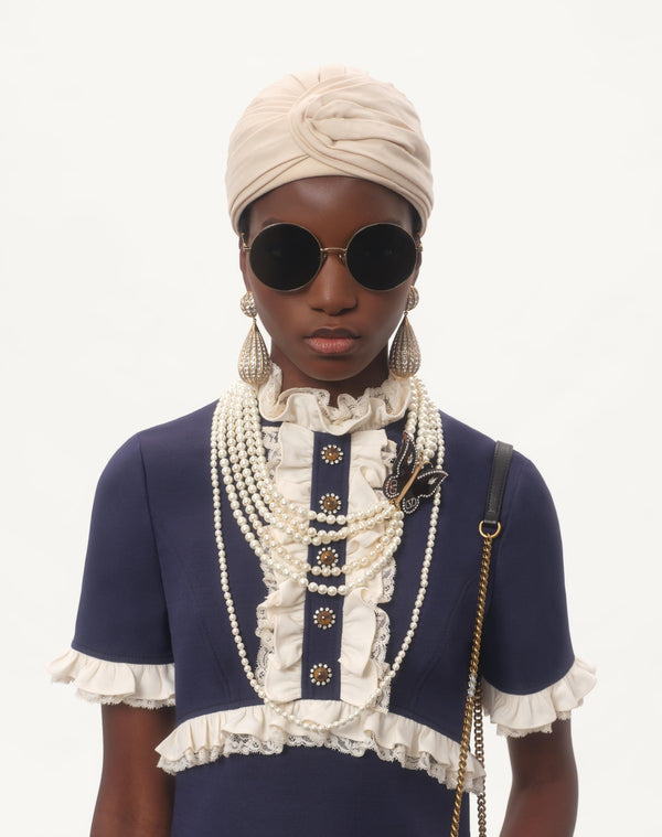 Abito Corto In Crepe Couture 