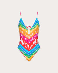 Costume Intero In Lycra Valentino Chevron 24