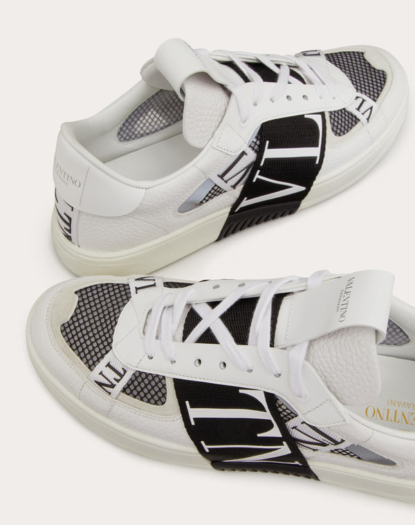 Sneaker Low-Top Vl7N In Vitello, Tessuto Rete E Nastri