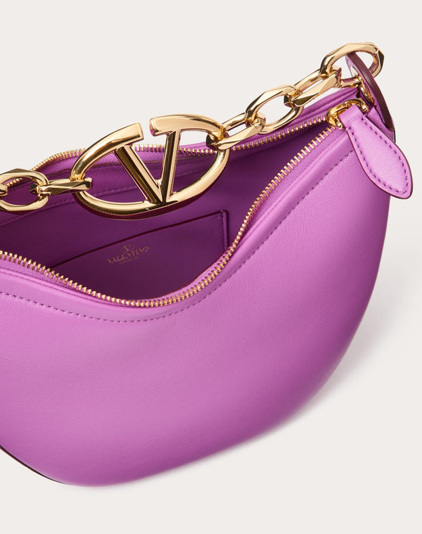 Mini Hobo Vlogo Moon Bag In Nappa Con Catena