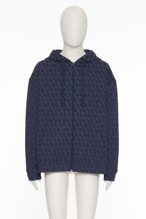 Felpa In Cotone Con Cappuccio, Zip E Stampa Toile Iconographe