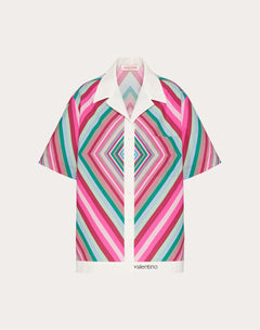 Camicia In Popeline Valentino Rhombus 75 Foulard 