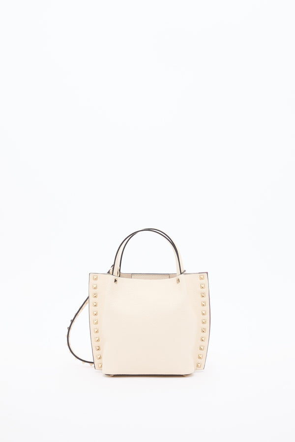 BORSA SHOPPING PICCOLA ROCKSTUD IN VITELLO GRANATO 