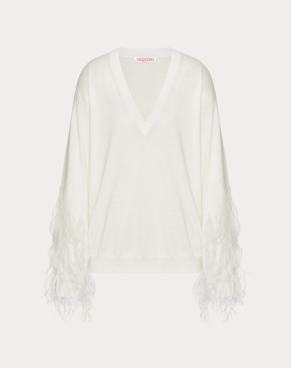 Maglia In Lana Con Piume 