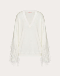 Maglia In Lana Con Piume