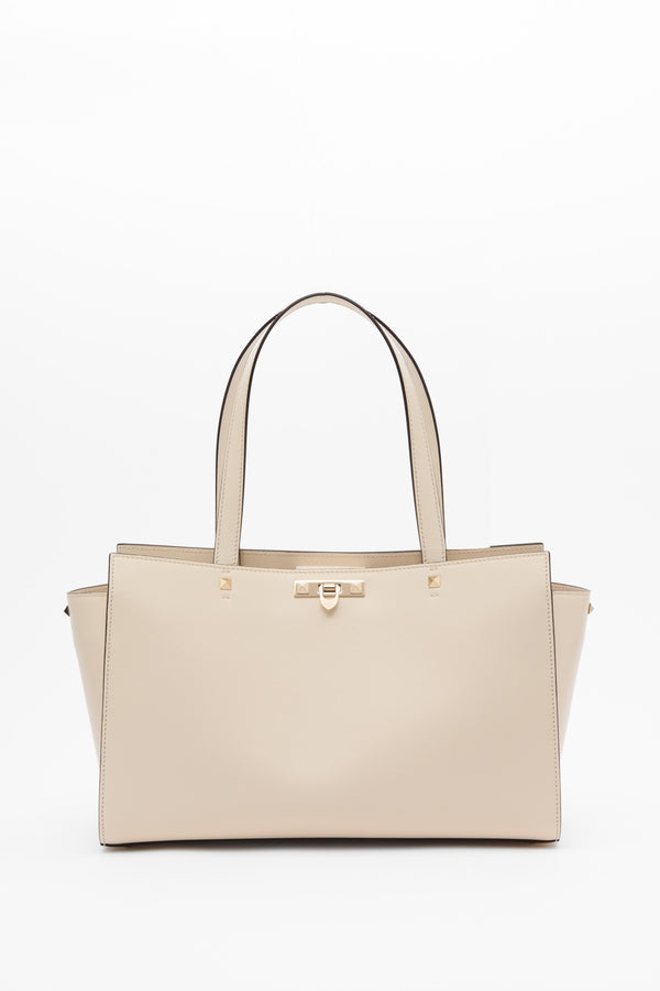 BORSA GRANDE ROCKSTUD FIERCE IN VITELLO GRANATO 