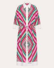 Abito Midi In Crepe De Chine Valentino Rhombus 75 Foulard