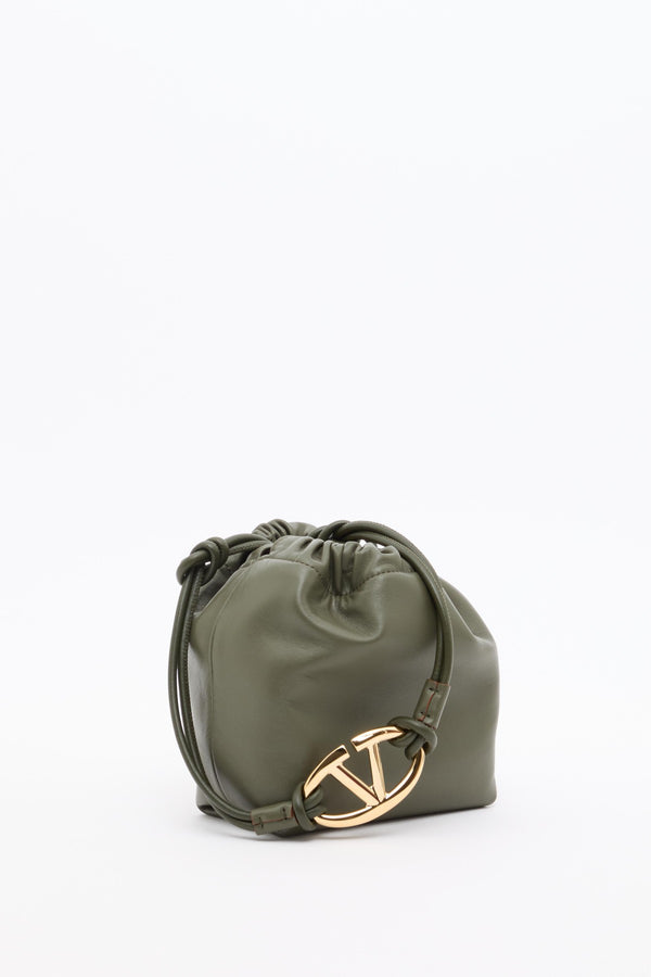 MINI BORSA A SACCHETTO VLOGO POUF IN NAPPA