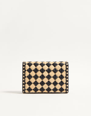 Borsa Piccola A Tracolla Valentino Garavani Rockstud Ricamata In Rafia