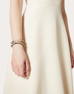 Bracciale Rockstud In Vitello A Doppio Giro