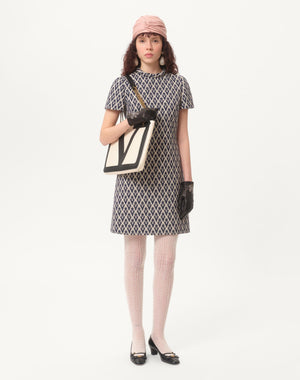 Abito Corto In Jacquard Toute La V 