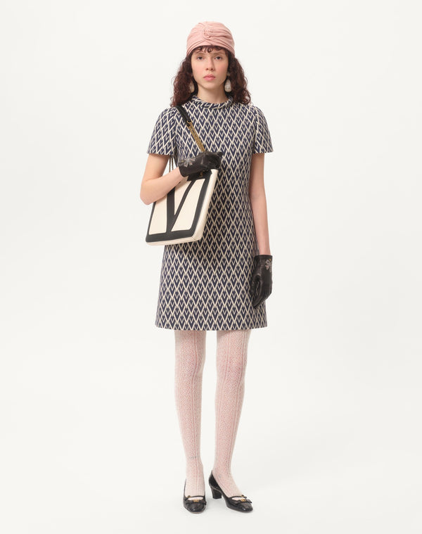 Abito Corto In Jacquard Toute La V 