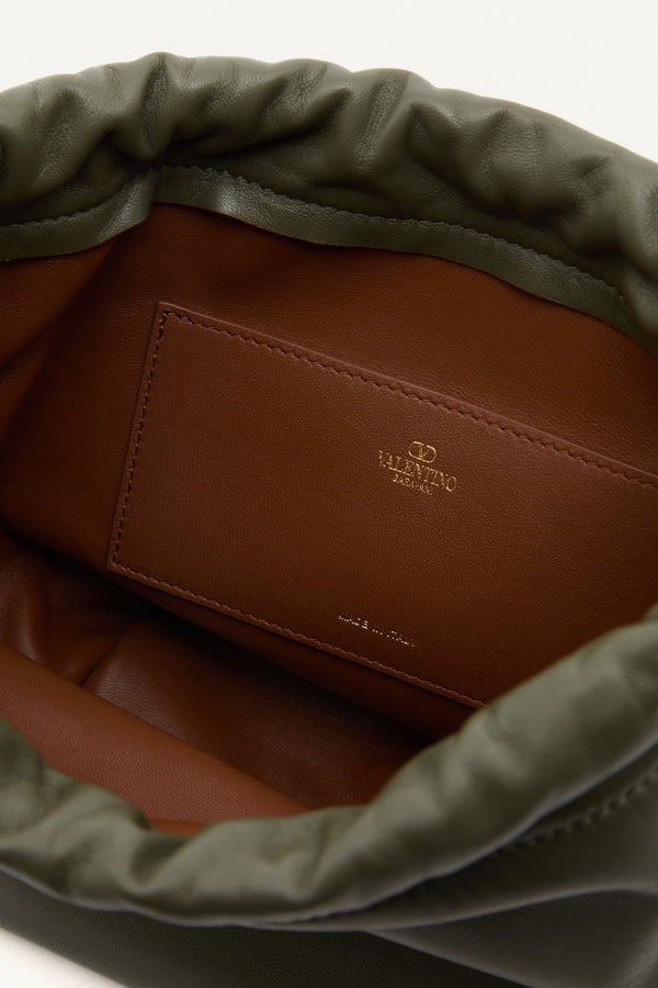 MINI BORSA A SACCHETTO VLOGO POUF IN NAPPA