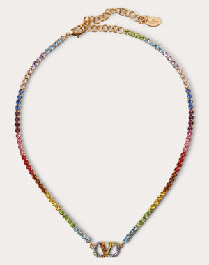 Collana Valentino Garavani Rainbow In Metallo E Cristalli