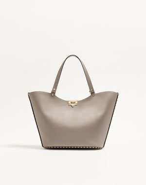 BORSA SHOPPING ROCKSTUD IN VITELLO GRANATO