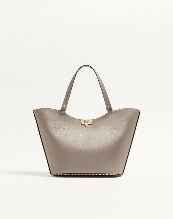BORSA SHOPPING ROCKSTUD IN VITELLO GRANATO