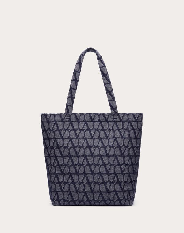 Borsa Shopping Toile Iconographe In Tessuto Jacquard Effetto Denim