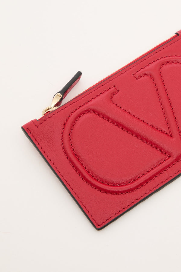 PORTACARTE CON ZIP VLOGO WALK IN VITELLO