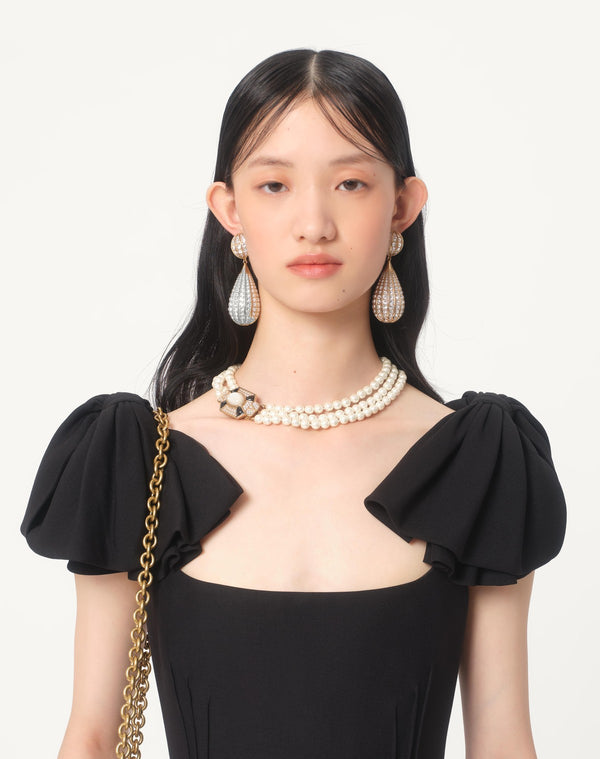 Abito Corto In Crepe Couture 