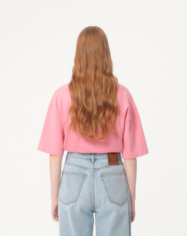T-Shirt In Jersey Cotton Con Stampa Chez Valentino