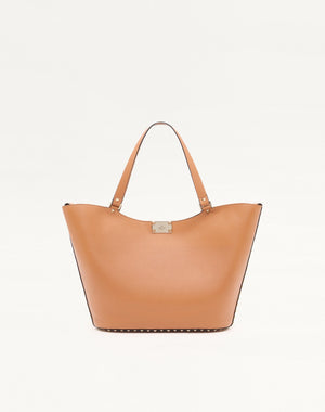 BORSA SHOPPING ROCKSTUD IN VITELLO GRANATO
