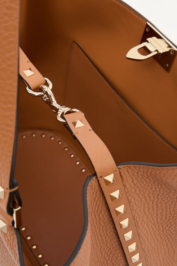 BORSA SHOPPING ROCKSTUD IN VITELLO GRANATO