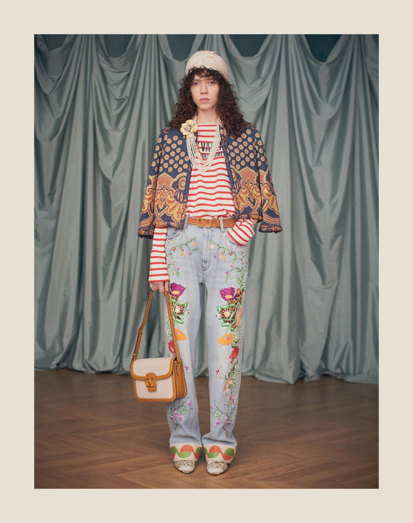 Giacca In Gabardine Paisley Medaglioni Voyage Imaginaire 