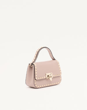 BORSA PICCOLA A MANO ROCKSTUD IN VITELLO GRANATO