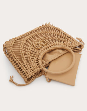 Borsa Shopping Valentino Garavani Allknots In Pelle Intrecciata 