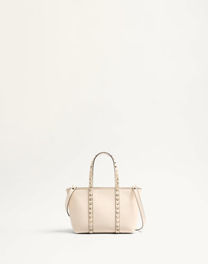 Borsa Shopping Piccola Valentino Garavani Rockstud In Vitello Granato