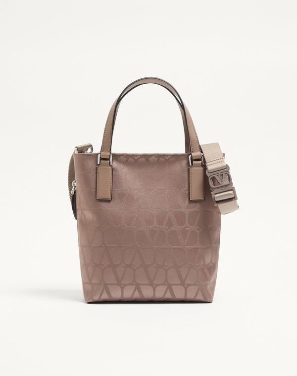 Borsa Shopping Mini Toile Iconographe In Tessuto Tecnico Con Dettagli In Pelle