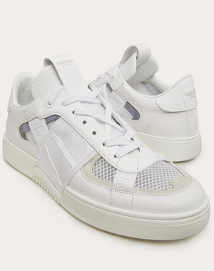 Sneaker Low-Top Vl7N In Vitello, Tessuto Rete E Nastri