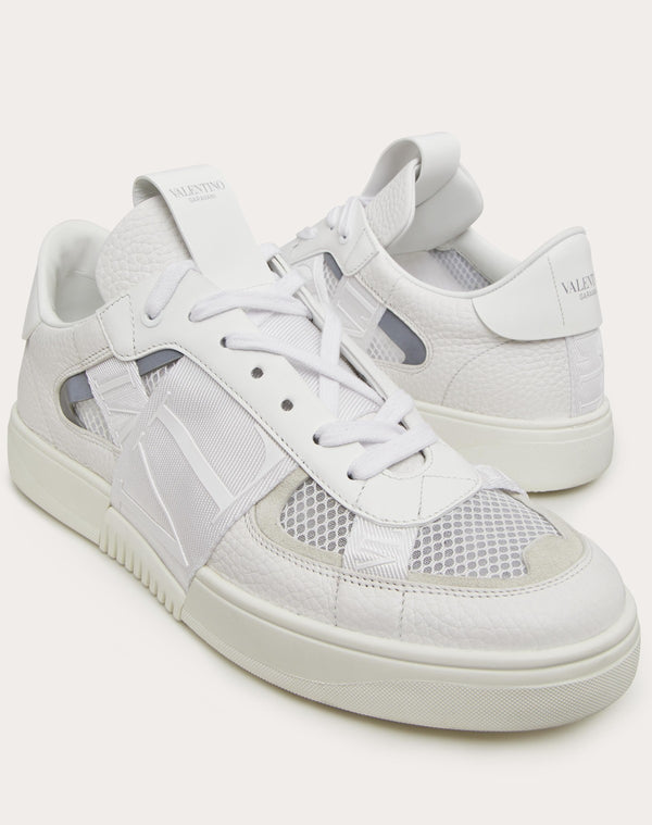 Sneaker Low-Top Vl7N In Vitello, Tessuto Rete E Nastri
