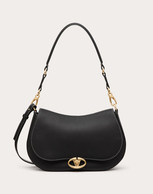 Borsa A Spalla Media Valentino Garavani Ohval In Vitello Nappato