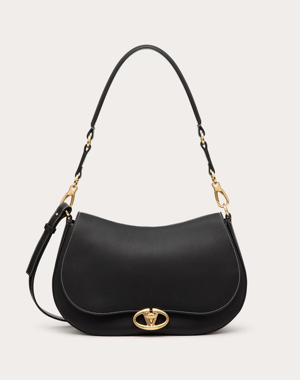 Borsa A Spalla Media Valentino Garavani Ohval In Vitello Nappato
