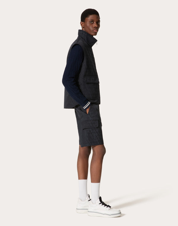 Bermuda In Cotone Con Motivo Toile Iconographe