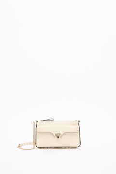 POUCH CON CATENA ROCKSTUD IN VITELLO GRANATO