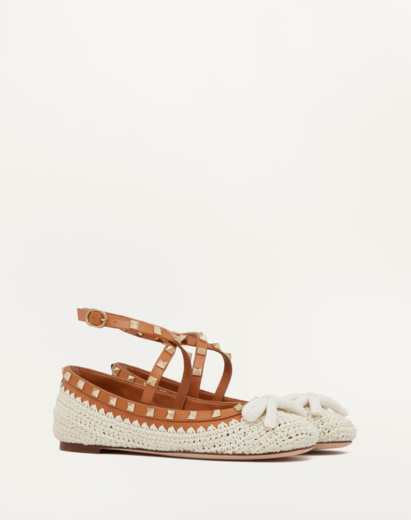 Ballerina Rockstud Con Ricamo Crochet