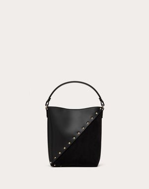 Borsa A Secchiello Valentino Garavani Valentino Garavani Rockstud Wispy In Vitello E Camoscio