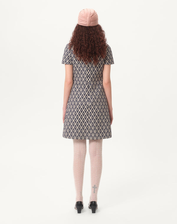 Abito Corto In Jacquard Toute La V 
