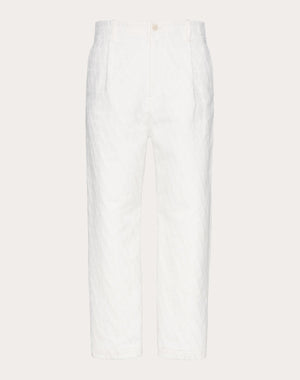 Pantalone In Canvas Di Cotone Con Motivo Toile Iconographe